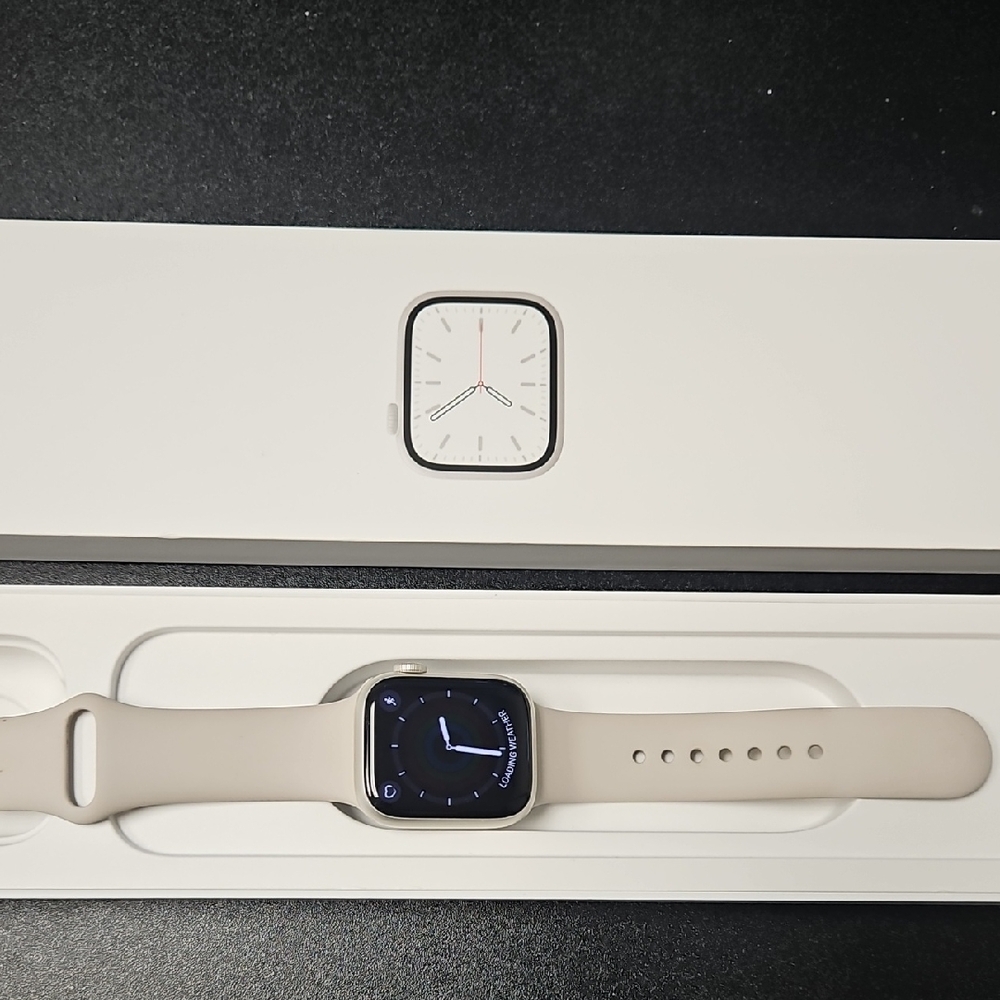 Apple Watch with Light Beige Band